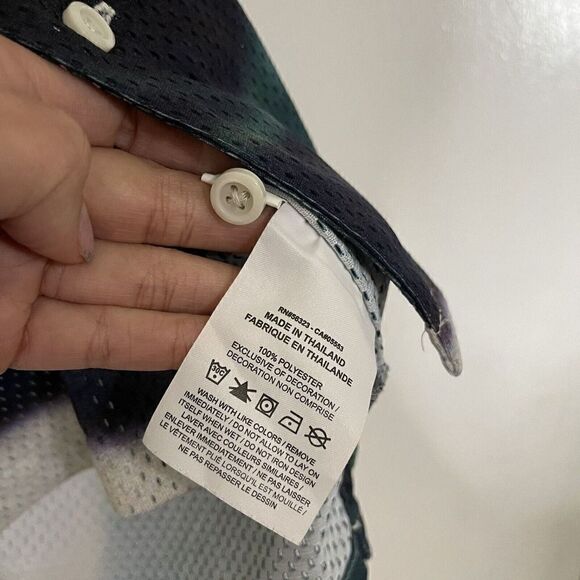 NIKE MEN RESORT HAWAIIAN BUTTON FRONT SHORT SLEEVE SHIRT SIZE SMALL - Picture 3 of 7